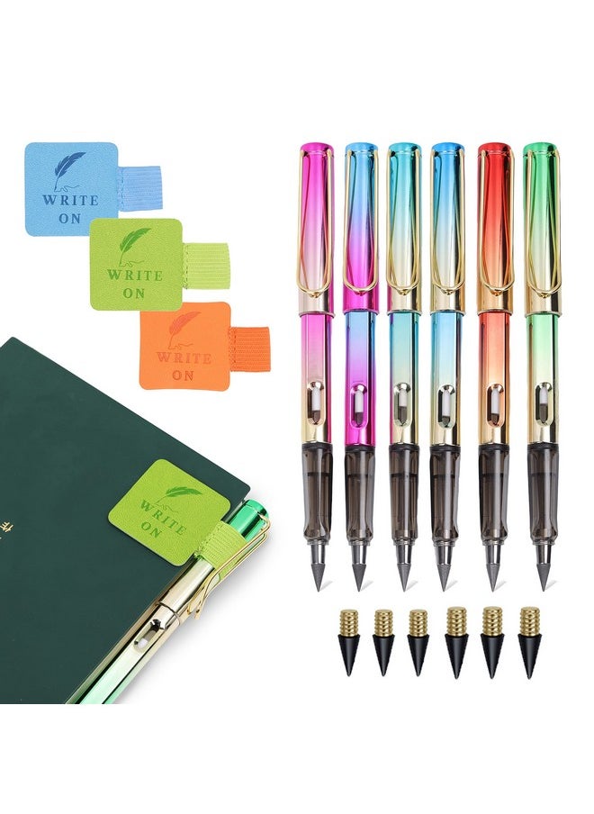 Primo Lines - Infinity Pencil Set: 6 Forever Pencil W Eraser Replaceable Nibs & 3 Pencil Holder Black Everlasting Inkless Pen Technology Replaces 100 Wooden Pencils Never Sharpen Pencil Classroom Essentials - Image 1