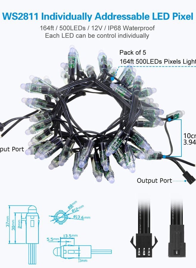 ALITOVE DC 12V WS2811 12mm Diffused Digital RGB LED Pixel Light Individually Addressable Round LED Module 500 pcs 10x 50pcs/Strand IP68 Waterproof - Image 2