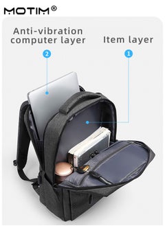 Motim Travel Laptop Backpack, Business Anti Theft Durable Laptop Backpack with USB Charging Port, Water Resistant Computer Bag with Independent Compartment, Fits 15.6 Inch Laptop  - Image 4