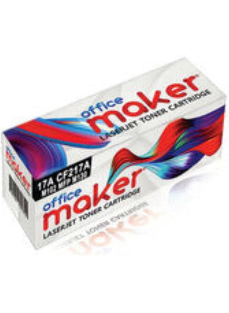 Office Maker 17A CF217A Laserjet Toner Cartridge for HP Printer Black - Image 1