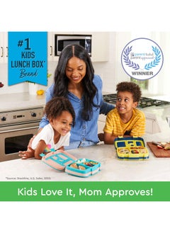 بنتجو صندوق غداء للأطفال من Bentgo Kids Prints، مقاوم للتسرب، بخمسة أقسام، بتصميم بينتو - أحجام مثالية للحصص للأعمار من 3 إلى 7 سنوات، متين، مقاوم للسقوط، آمن للاستخدام في غسالة الأطباق، ومصنوع من مواد خالية من مادة BPA (Space)  - Image 2