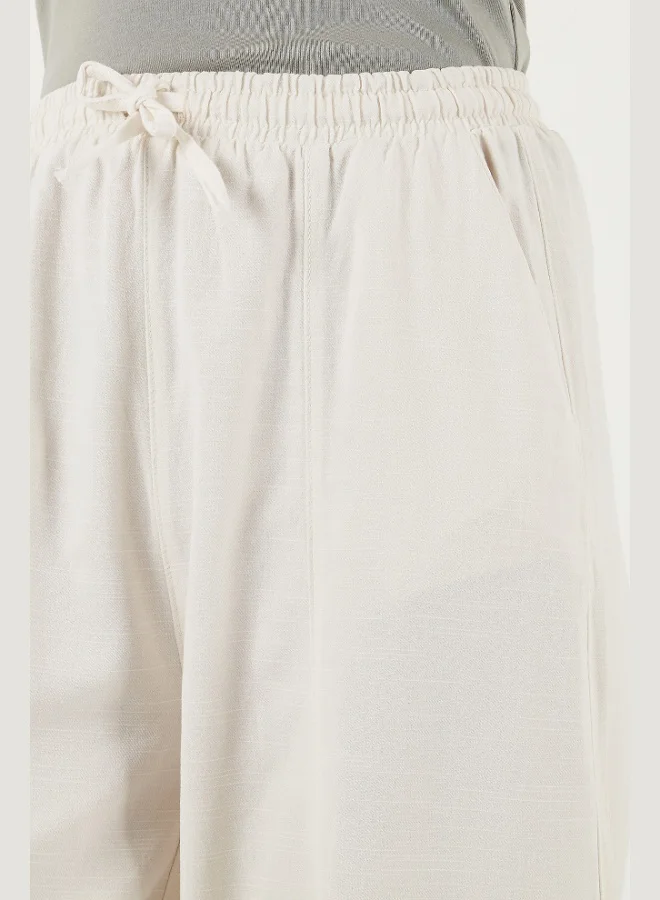 Lela Lela Cotton Relaxed Fit Normal Waist Tapered Leg Trousers Women's TROUSERS 668YP5198