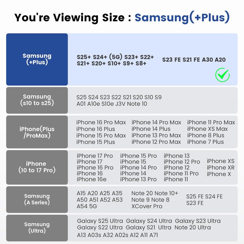 DeBin حافظة DeBin لجهاز Galaxy S24+ Plus 5G، S23+، S22+، S21+، S20+، S10+، S8+، S9+، S23 FE، S21 FE، A20، A30، حزام هاتف محمول مع مشبك حزام لحمل الهاتف (تناسب سامسونج مع Otterbox Commuter) باللون الأسود - Image 2