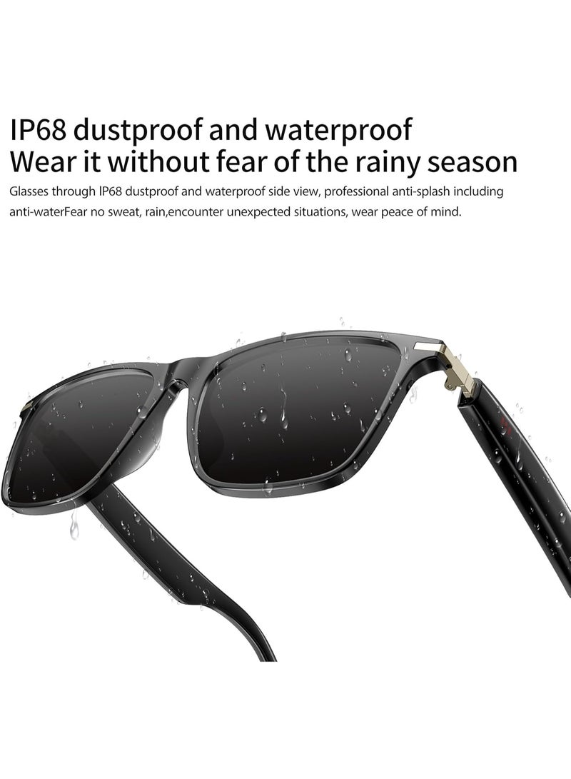 WAEKIL Smart Glasses with AI Assistant & Bluetooth Speaker – Polarized Sunglasses with UV400 & Blue Light Protection, 144 Languages Real-Time Translation, Open-Ear Audio, Voice Control, Bluetooth 5.4 for iPhone Android (Black) - Image 3