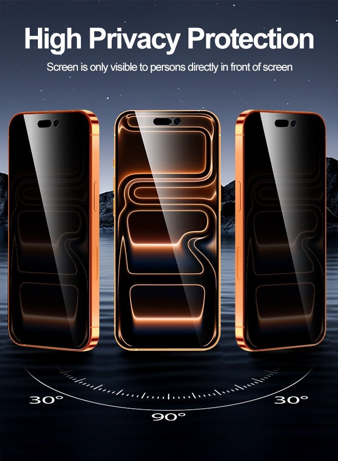 بشكل مختصر [عبوة من قطعتين] واقي شاشة خصوصية لهاتف iPhone 17 Pro Max مقاس 6.9 بوصة مع إطار محاذاة للتركيب، زجاج مقوى غير لامع ومقاوم للتجسس ومناسب للزجاج المقوى المنحني - Image 4