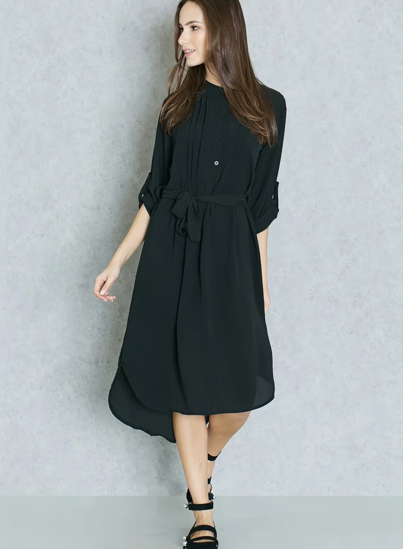 ELLA High Low Self Tie Shirt Dress