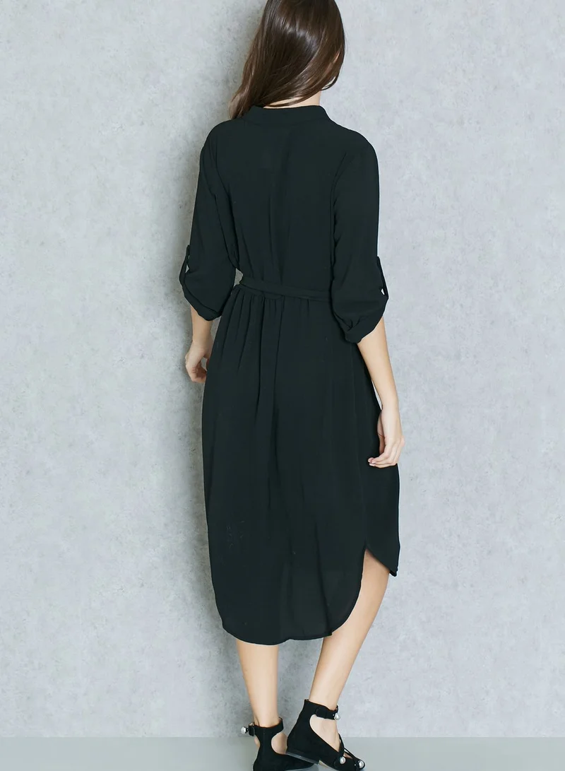 ELLA High Low Self Tie Shirt Dress