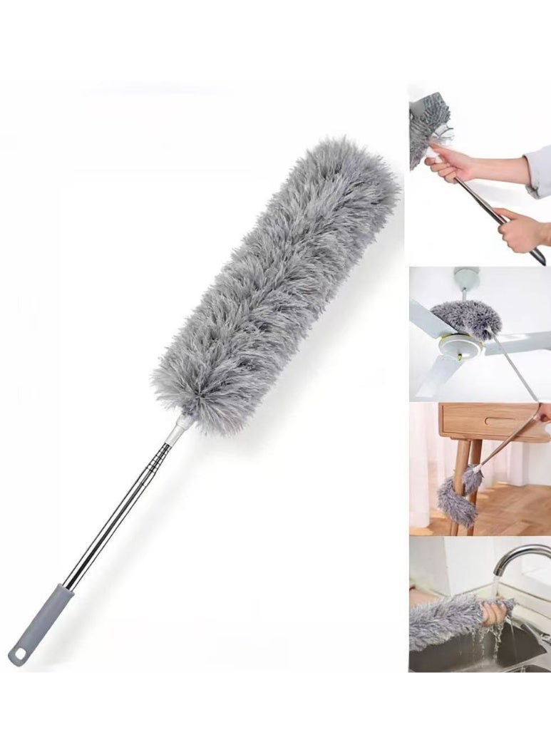 1.4M Extendable Feather Duster Microfiber Dust Cleaner – Flexible Electrostatic Dust Brush for Ceiling Fan, Furniture, Blinds, Cobwebs & Home Cleaning Tool - Image 1