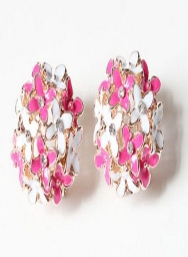 Glitz Floral Bunch Party Wear Stud Earrings for Women - Image 2