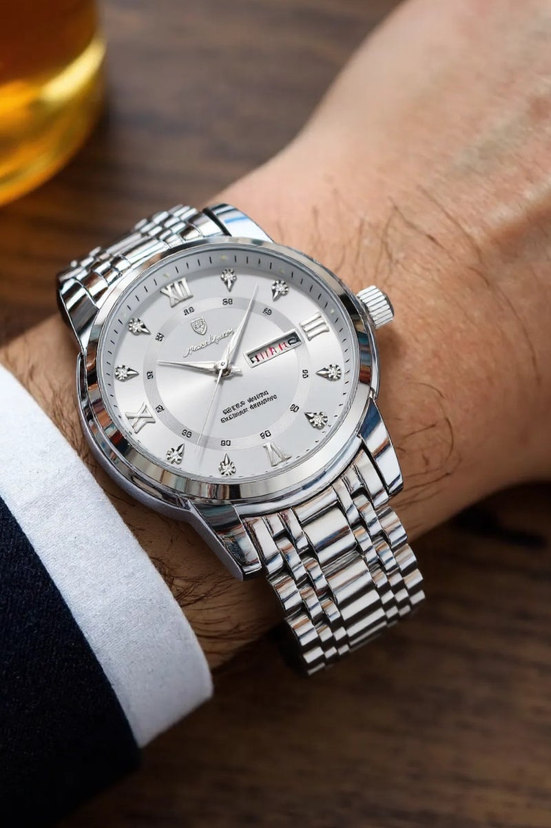 پوداجار ساعة رجالية مقاومة للماء ومضيئة كوارتز - 41 مم - Image 2