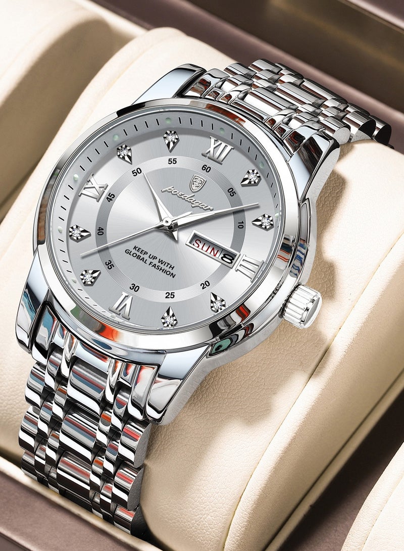 پوداجار ساعة رجالية مقاومة للماء ومضيئة كوارتز - 41 مم - Image 1