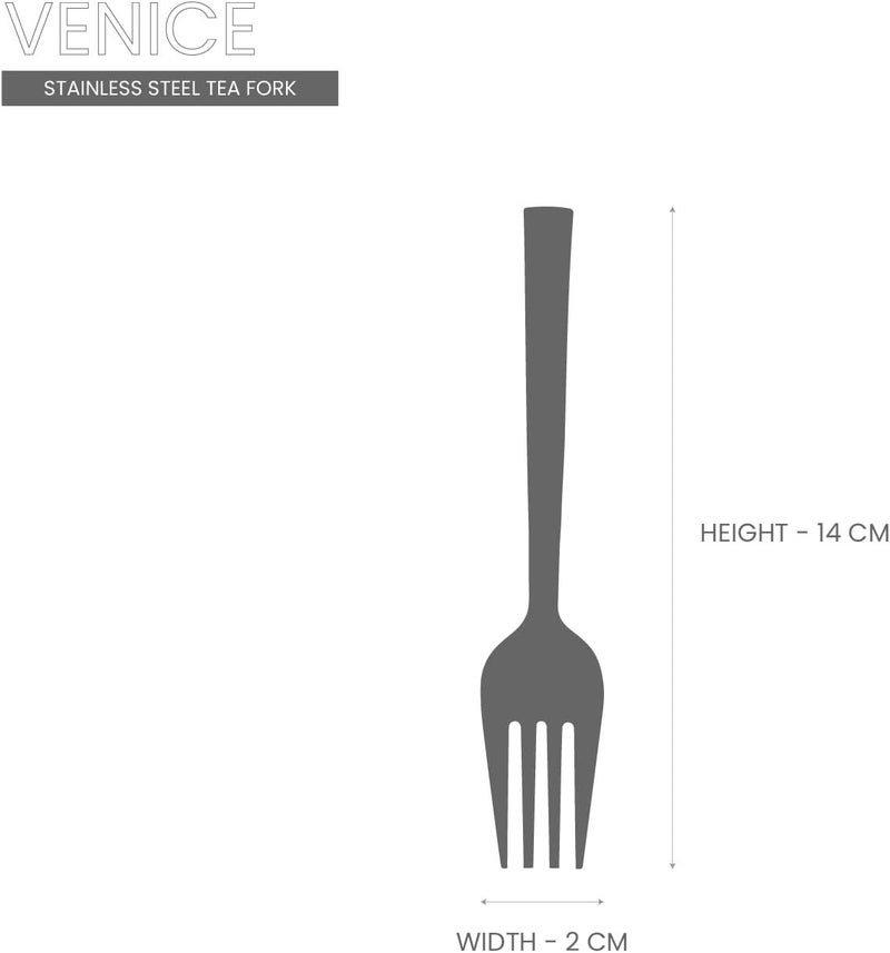 RAJ RK Stainless Steel Tea Fork 3Pc Pack - Venice, RK0111, Tea Fork, Sip Fork, Beverage Fork, Bite Fork - Image 4