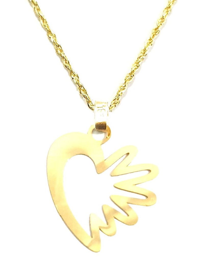Hamsa.ae 18K Pure Gold Heart Design Necklace For Women - Image 1