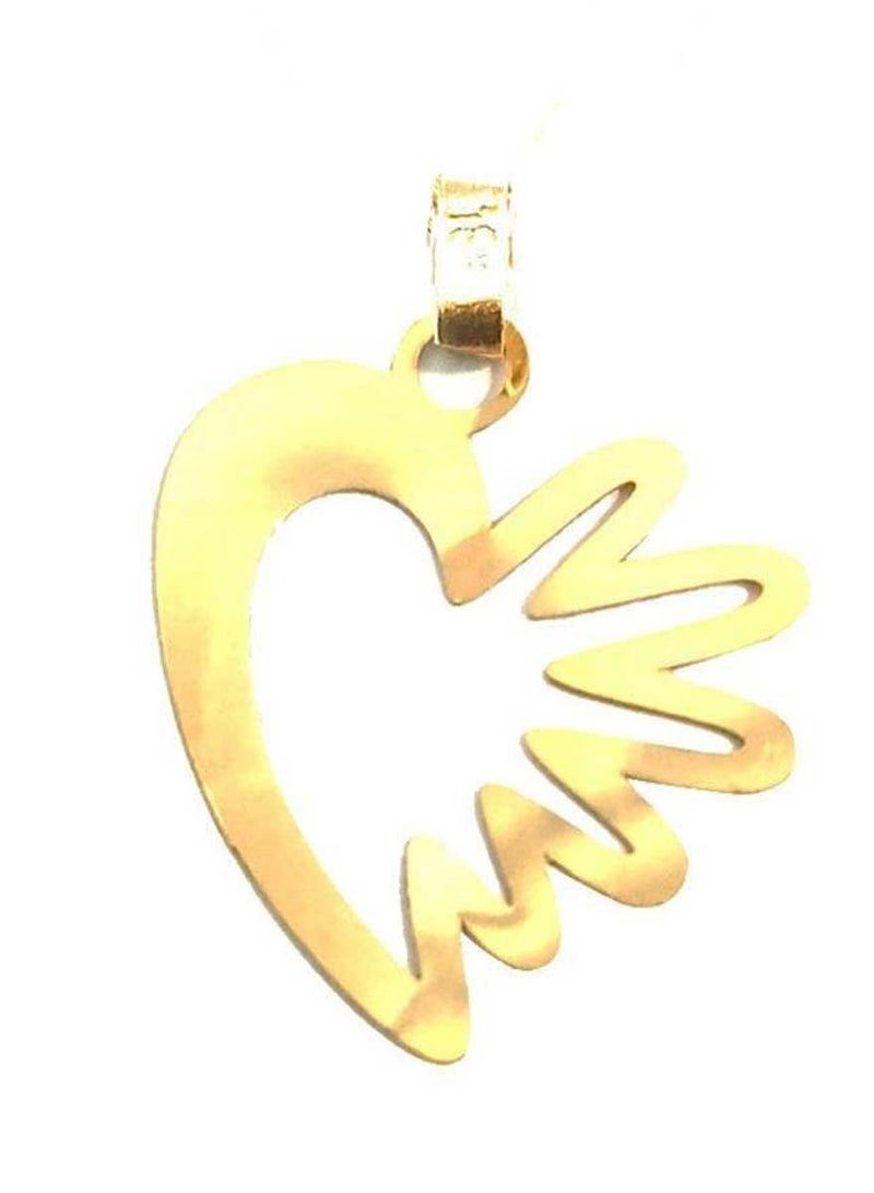 Hamsa.ae 18K Pure Gold Heart Design Necklace For Women - Image 2