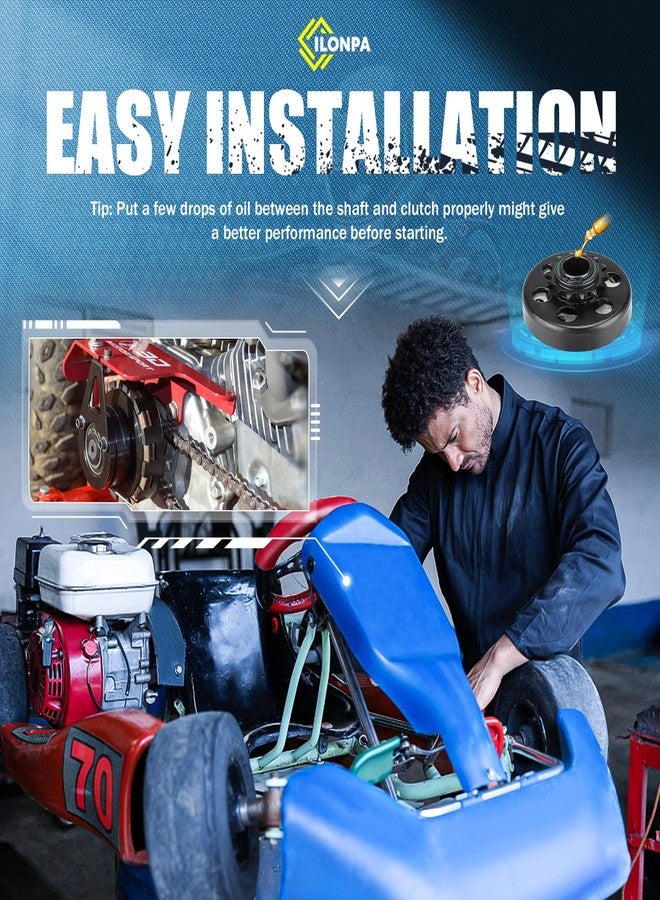 ILONPA Centrifugal Clutch 1" Bore 14 Tooth Go Kart Mini Bike Clutch with #40/41/420 Chain, fits for Engines with Straight Shaft 8-13 HP - Image 5