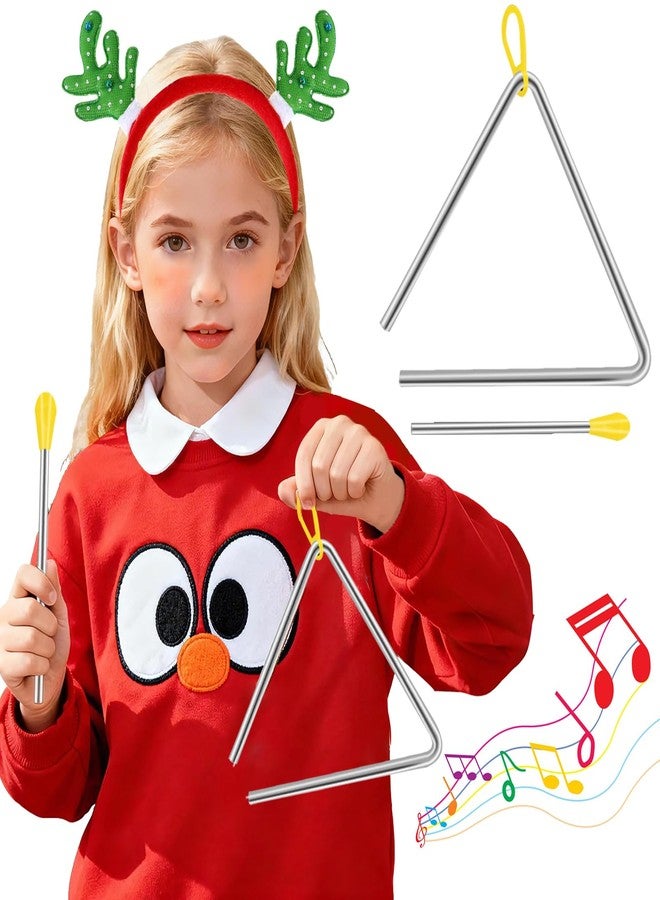 Blvochnnt 6 Inch Triangle Instrument,Musical Steel Triangles Percussion with Striker for Music Learning,Teaching,Kids,Adults,School Prize,Party Supplies,Birthday Gifts - Image 1