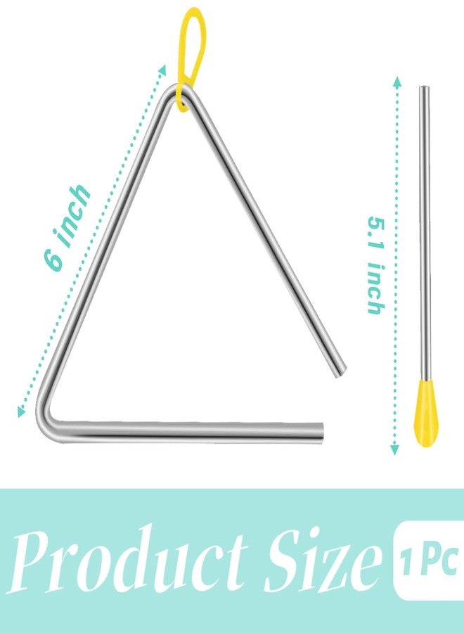 Blvochnnt 6 Inch Triangle Instrument,Musical Steel Triangles Percussion with Striker for Music Learning,Teaching,Kids,Adults,School Prize,Party Supplies,Birthday Gifts - Image 2