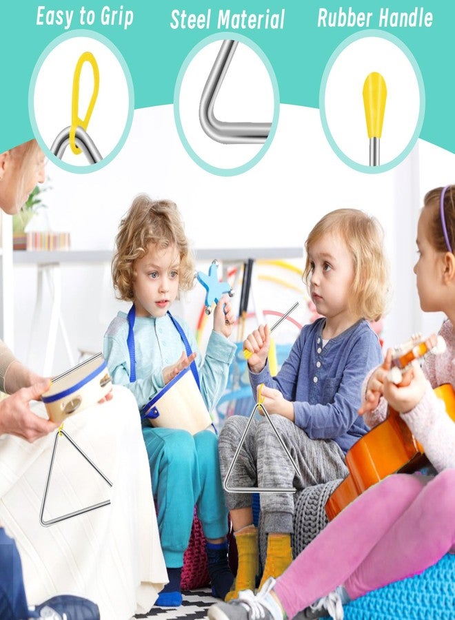 Blvochnnt 6 Inch Triangle Instrument,Musical Steel Triangles Percussion with Striker for Music Learning,Teaching,Kids,Adults,School Prize,Party Supplies,Birthday Gifts - Image 3
