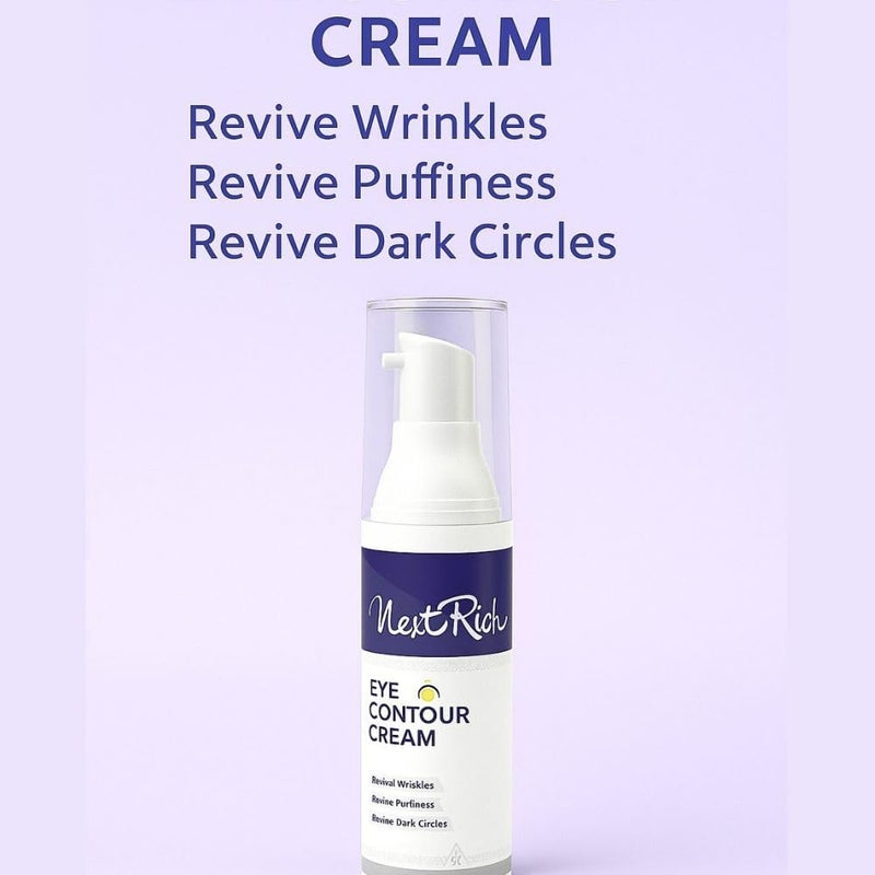 Eye Contour Cream bottle 30 gm | With Collagen & Caffiene | Reduces dark circles & Removes puffiness under the eyes. - Image 1