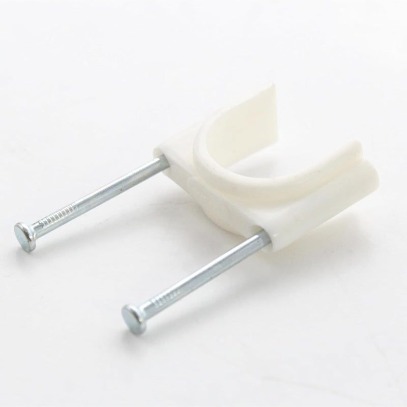 NEW WARE (20 mm) Wire Fastener Cable Clips with SS Nails for Cable Management, Cord Organizer, Round Wire Clamps for Hanging Cables Fitting on Wall (100) - Image 2