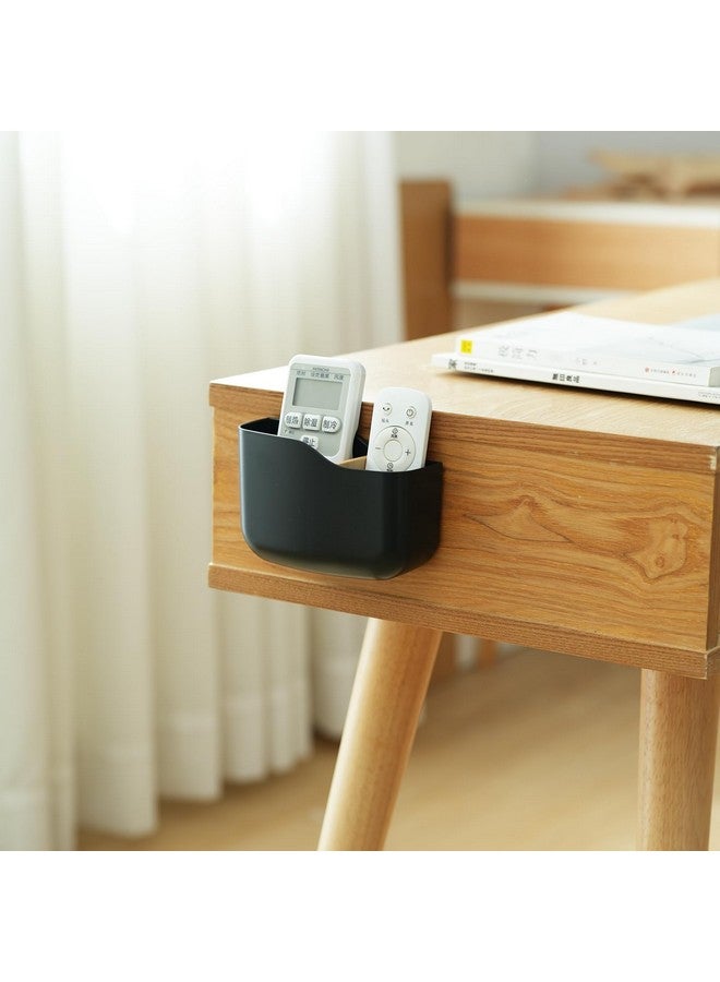 SUNFICON 3 Pack Adhesive Remote Control Holder Wall Mount Media Player Controller Holder Universal Tv Remote Organizer Caddy Box Tray Hollow Bottom Phone Charging Home Office Desk Nightstand Black - Image 5