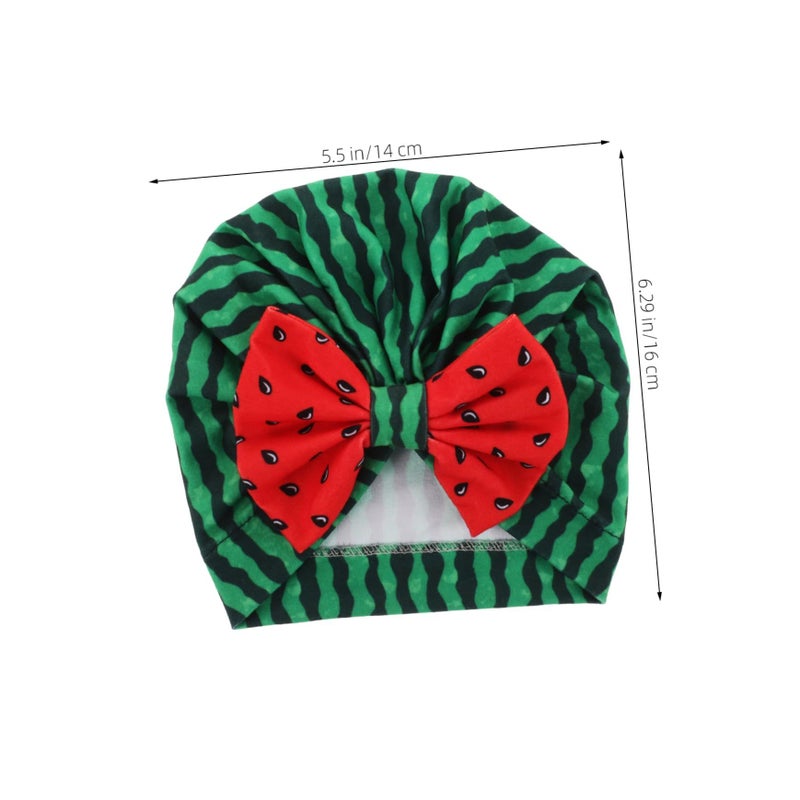 Healeved Newborn Cap Watermelon Style Turban Hat for Boys Girls Fashionable Decorative Green - Image 3