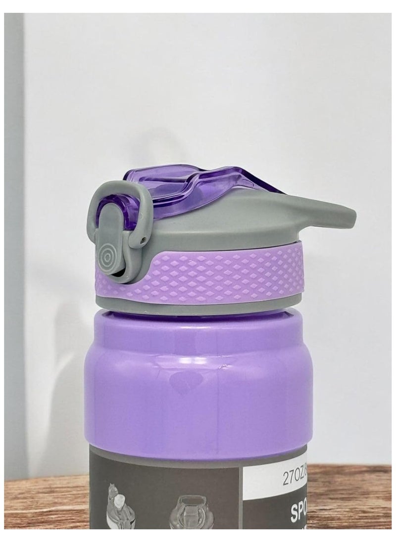 QSHOP Leak Proof Sports Water Bottle with Straw, Portable Drinking Bottle Modern Durable for Gym and Fitness (800m), BPA Free  - Image 4