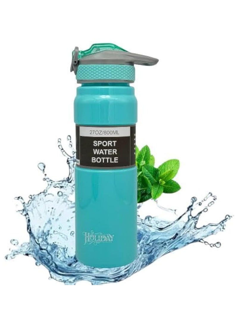 QSHOP Leak Proof Sports Water Bottle with Straw, Portable Drinking Bottle Modern Durable for Gym and Fitness (800m), BPA Free  - Image 1