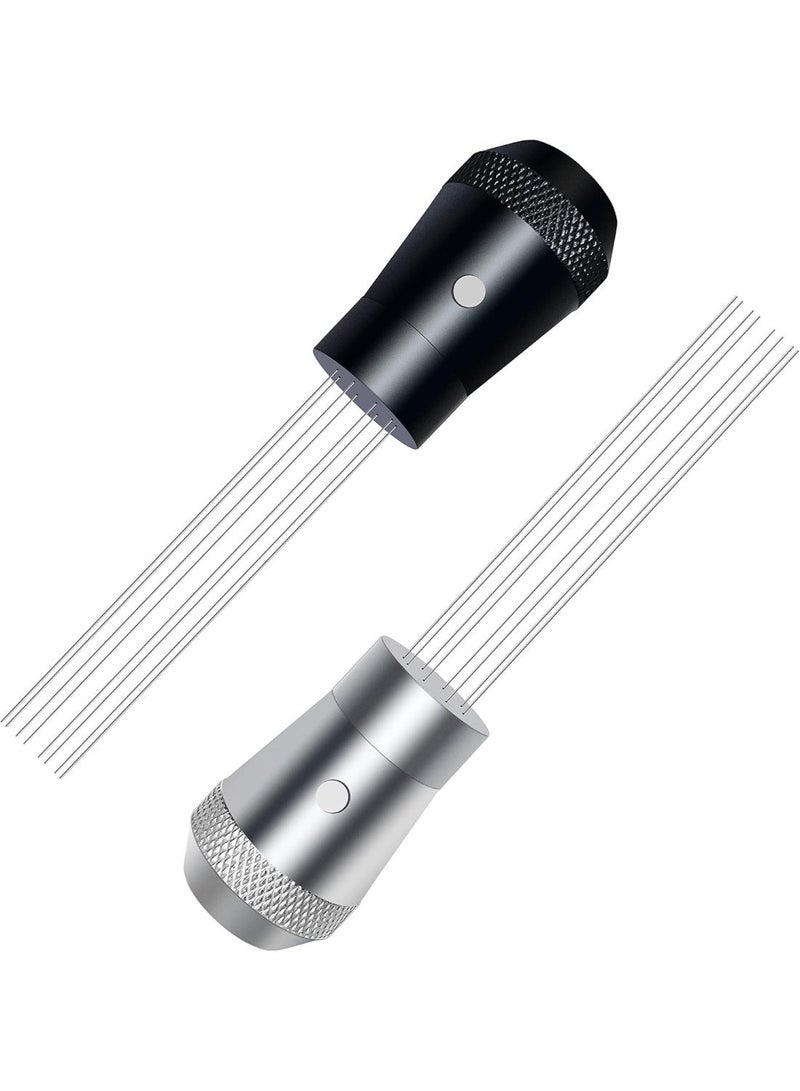 NEOUZA Coffee WDT Distribution Tool Accessories, Aluminum Handle Built-in Magnet Design,0.4mm 8 Stainless Needles, Espresso Powder Stirrer (Silver) - Image 3