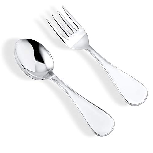 Unicornj Sterling Silver Baby Spoon Wide Keepsake Engraveable Plain - Image 1