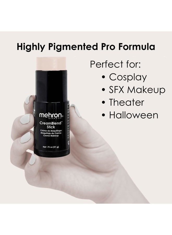 mehron Makeup CreamBlend Stick | Face Paint, Body Paint, & Foundation Cream Makeup | Perfect for Halloween .75 oz (21 g) (Butterfly Ivory) - Image 3