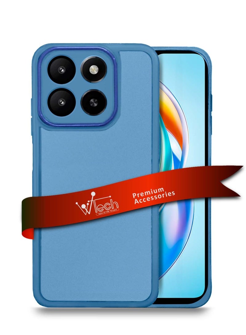 دبليو تيك هونر X5b 4G 2024 لينة شفافة TPU سيليكون رقيقة جدا الهاتف أنيق مطلي بالكهرباء غطاء القضية الخلفية الحدود - أزرق - Image 1