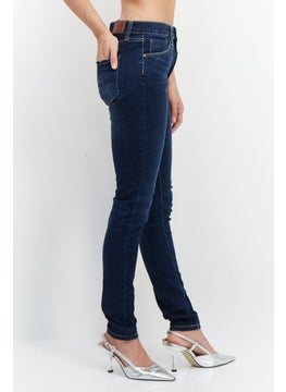 Pepe Jeans Women Skinny Fit Wash Stretchable Denim, Navy Blue  - Image 4