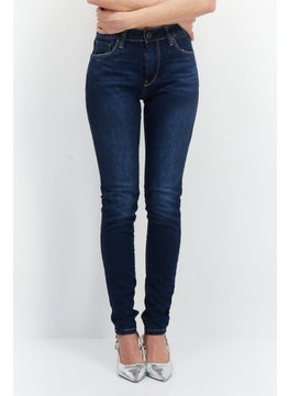 Pepe Jeans Women Skinny Fit Wash Stretchable Denim, Navy Blue  - Image 1