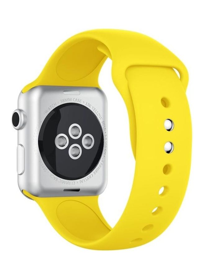 BGM Double Rivets Silicone Watch Band Yellow - Image 2