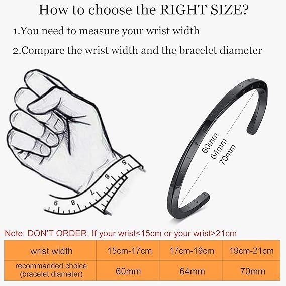 VNOX Cuff Bracelet for Men Women - Twist Mobius Endless Love Bracelet Stainless Steel Bangle Bracelet, Jewelry Gift for Christmas, Birthday, Love, Friendship, Plated Black - Image 3