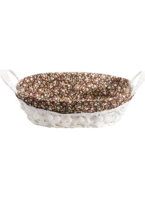 Kosova - Kosovo White Coffee PVC Knitted Basket 27X20CM - Image 1