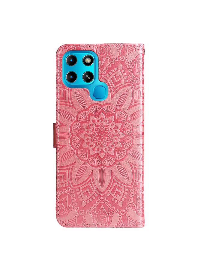 Zaboon Case For Infinix Smart 6 Embossed Sunflower Leather Phone Case - Image 3