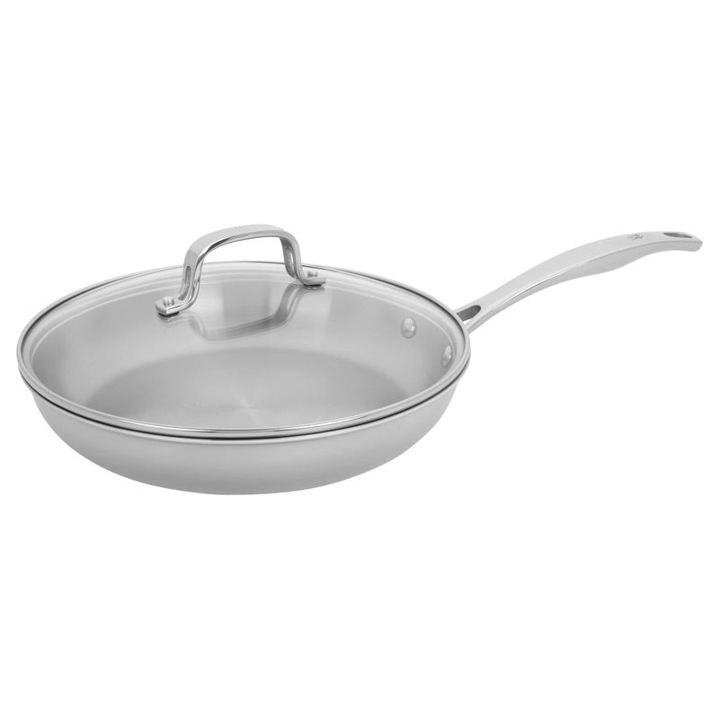 HENCKELS Clad H3 10-inch Induction Frying Pan with Lid, Stainless Steel, Durable and Easy to clean - Image 1
