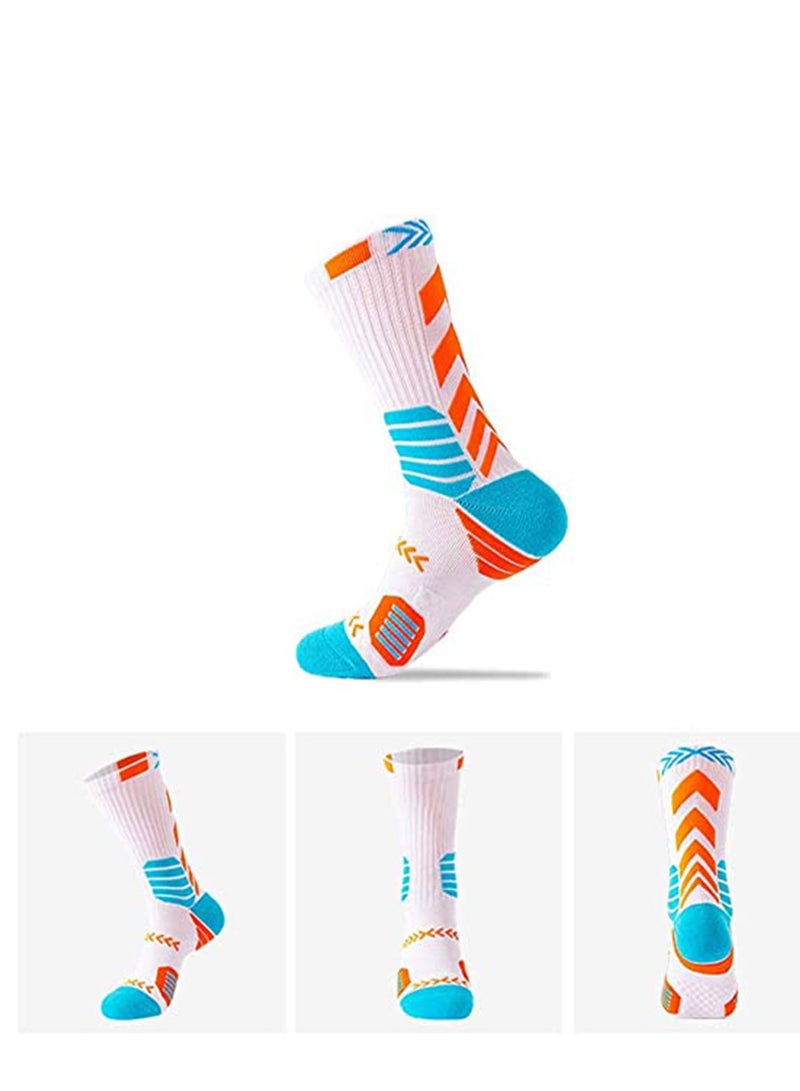 SYOSI Basketball Socks for Men Running Training Boys Compression Cotton Sock Men's Athletic Crew Socks Performance Thick Cushioned Sport Lightweight and Breathable 5 Pairs  - Image 3