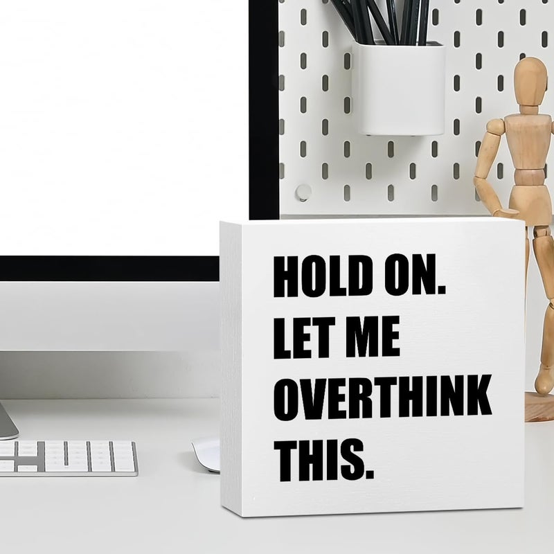BLUE LEAVES Inspirational Quotes Office Supplies Rustic Desk Decor Motivational White Wooden Box Sign Funny Sarcastic Farmhouse Wood Plaque Positive Cubicle Accessories Home Shelf Table Counter Bar Decorations  - Image 5