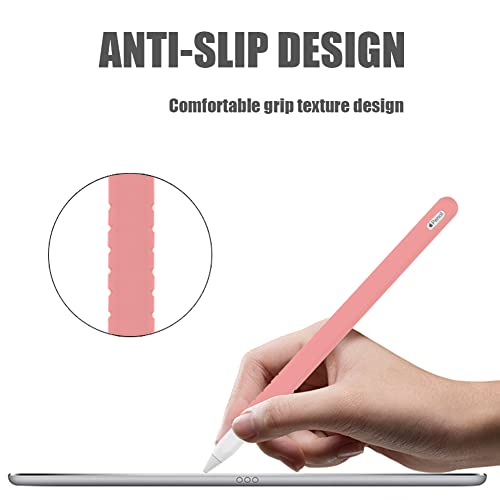 YINVA Grip Holder Case Compatible with Apple Pencil Pro/ 2nd Generation, Sleeve Cover Skin Accessories Compatible with iPad Pencil 2 Gen with Nib Cap (Pink) - Image 3