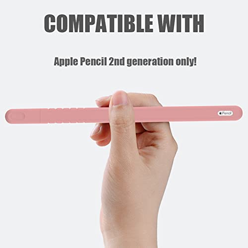 YINVA Grip Holder Case Compatible with Apple Pencil Pro/ 2nd Generation, Sleeve Cover Skin Accessories Compatible with iPad Pencil 2 Gen with Nib Cap (Pink) - Image 2