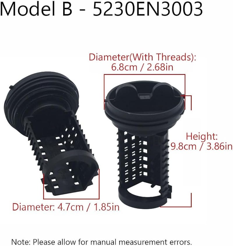 مضخة تصريف غسالة إل جي فلتر B 5230EN3003 أسود سهل الاستخدام - Image 3