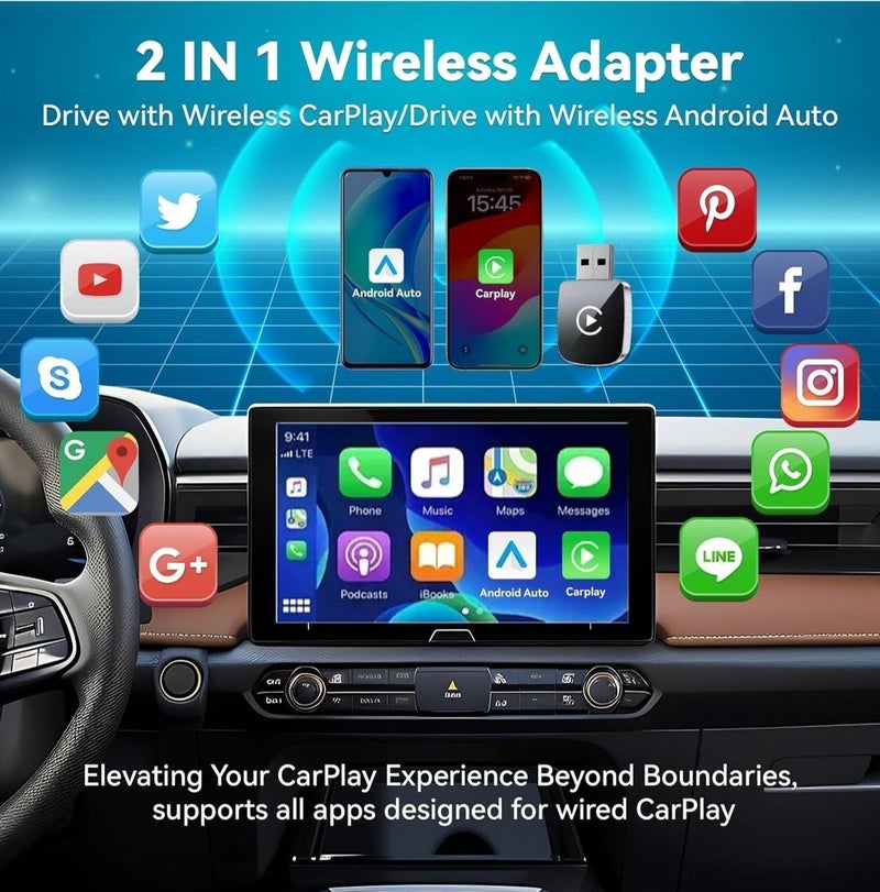 ACLIX Wireless Apple CarPlay Adapter – Mini Plug & Play CarPlay Converter for Wired to Wireless Connection, Compact Auto USB Adapter - Image 4