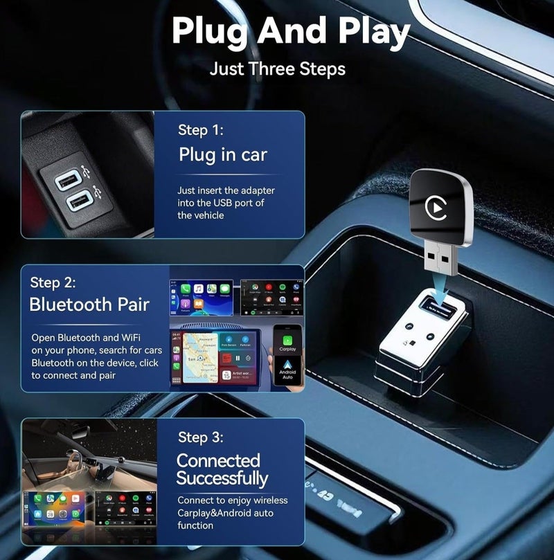 ACLIX Wireless Apple CarPlay Adapter – Mini Plug & Play CarPlay Converter for Wired to Wireless Connection, Compact Auto USB Adapter - Image 5
