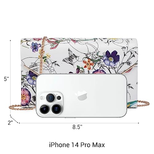 Dasein Women's Evening Clutch Bags Formal Party Clutches Wedding Purses Cocktail Prom Clutches (White Floral) - Image 3