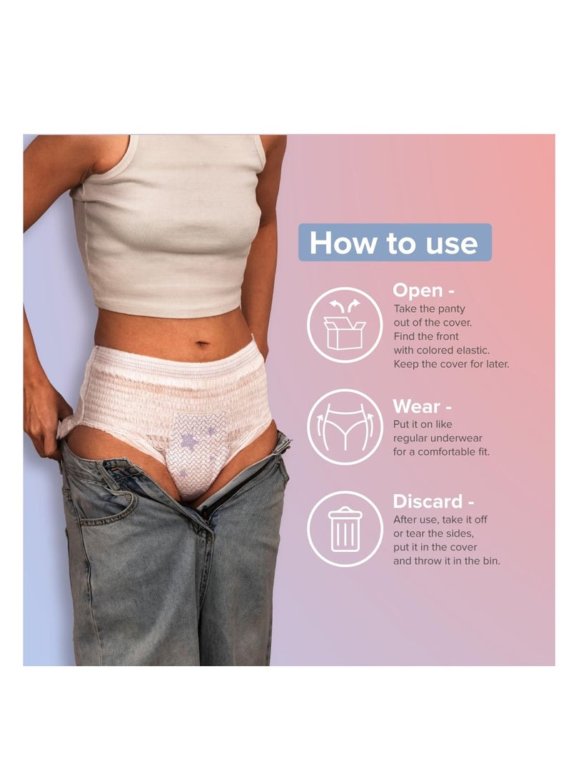 نوا بين عشية وضحاها سراويل الدورة الشهرية المتاح | عبوة من 5 | (م - يسار) | امتصاص التدفق الثقيل | حماية مانعة للتسرب | سرية وآمنة | تنفس | لا طفح جلدي | لا إزعاج - Image 5