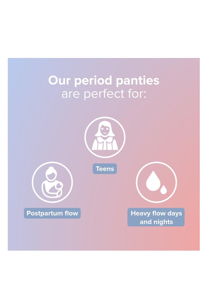نوا بين عشية وضحاها سراويل الدورة الشهرية المتاح | عبوة من 5 | (م - يسار) | امتصاص التدفق الثقيل | حماية مانعة للتسرب | سرية وآمنة | تنفس | لا طفح جلدي | لا إزعاج - Image 4