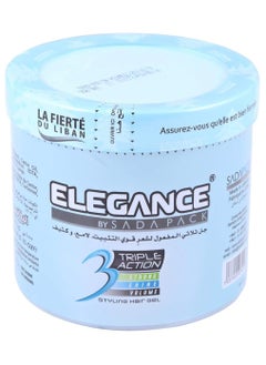 Elegance Elegance Triple Action Hair Gel - Blue, 1000ml | Strong Hold, Glossy Finish, Flexible Styling  - Image 2